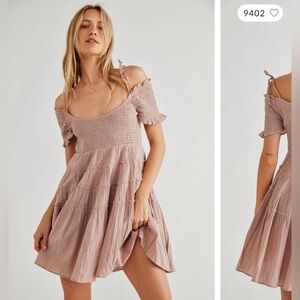 Happy with you Mini dress free people smoked mulberry
